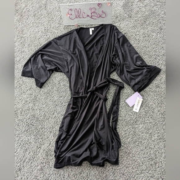 NWOT Joyspun Soft Black Robe L/XL - Picture 5 of 5